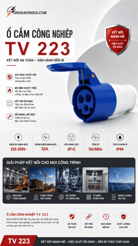 Ổ Cắm Nối 32A 3 Chấu 220V