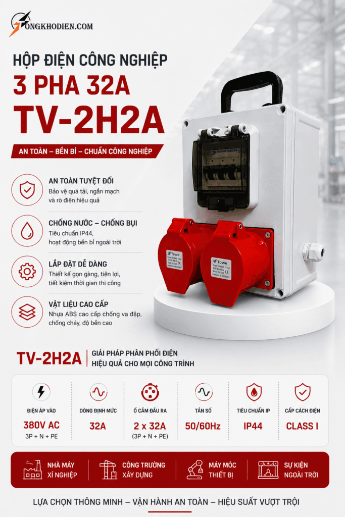 Hộp Điện Công Nghiệp 3 Pha 32A