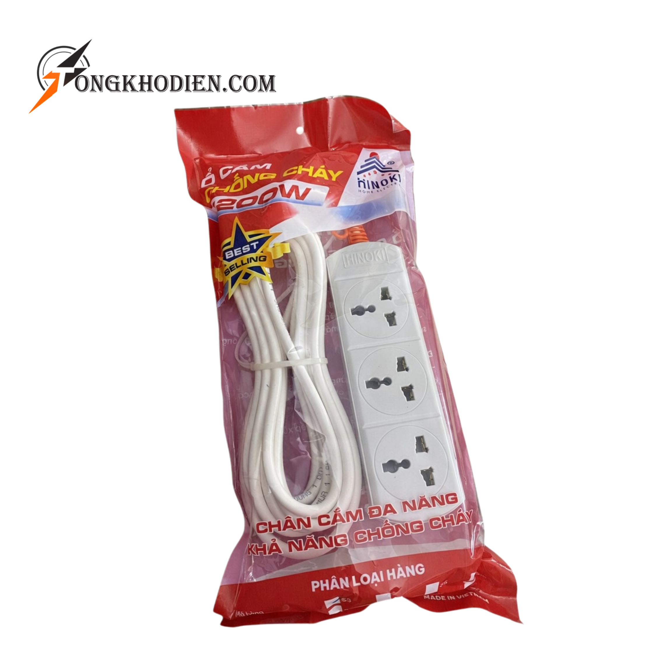 Ổ 3 Chống Cháy 1200W Liền Dây 4,5 Mét Ổ 3 Chống Cháy 1200W Liền Dây 4,5 Mét