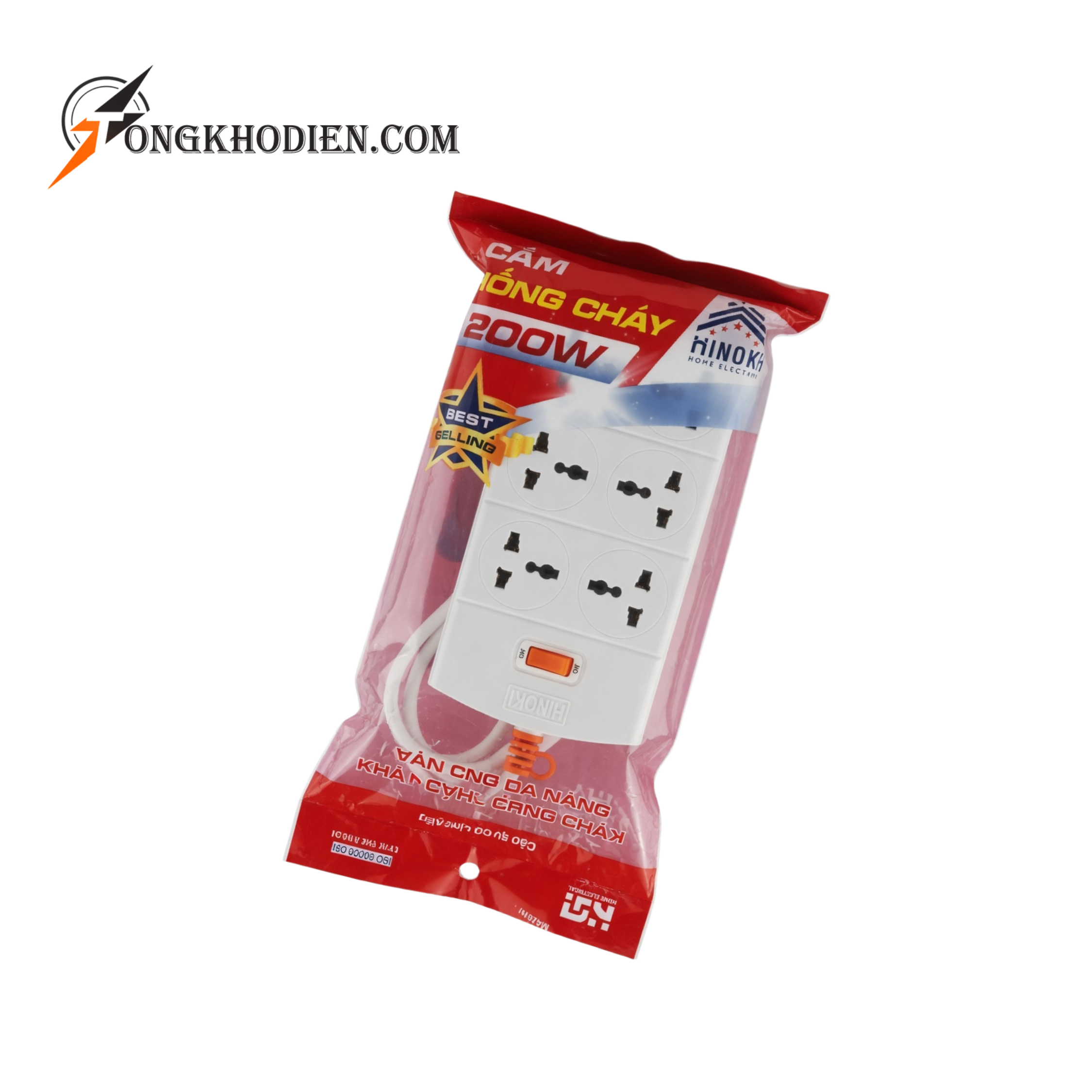 ổ 6 chống cháy 1200W liền dây 4 Mét Rưỡi ổ 6 chống cháy 1200W liền dây 4 Mét Rưỡi