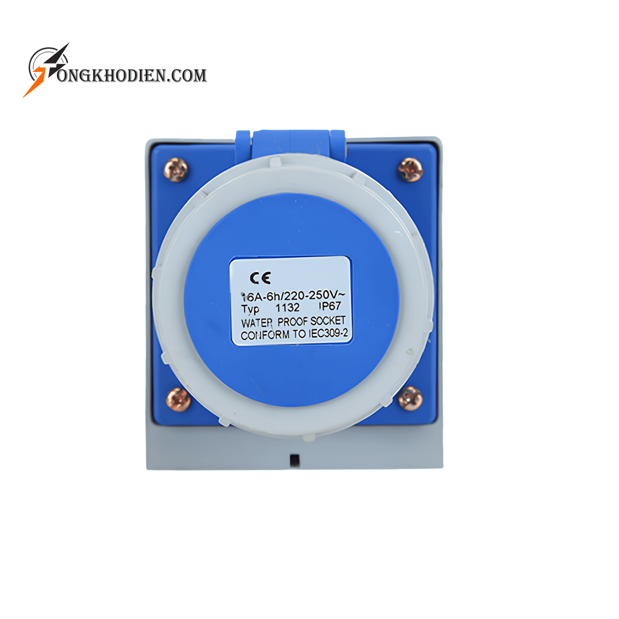 Ổ Cắm Công Nghiệp Gắn Âm 32A 1 Pha 3 Chấu IP67 Ổ Cắm Công Nghiệp Gắn Âm 32A 1 Pha 3 Chấu IP67