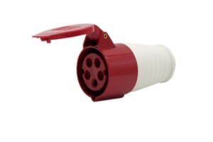 Ổ cắm nổi công nghiệp 32A 5 chấu 380V IP44 TCE TV225 chuyên dùng cho hệ thống điện 3 pha, kết nối ổn định, chống bụi nước tốt, độ bền cao.