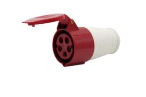 Ổ cắm nối công nghiệp 32A 5 chấu 380V IP44 TCE dùng cho hệ điện 3 pha, kết nối an toàn, bền bỉ, phù hợp nhà xưởng và công trình.