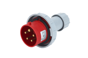 Phích cắm công nghiệp TCE 3 pha 5 chân 16A IP67 dùng cho hệ thống điện 380V công nghiệp.