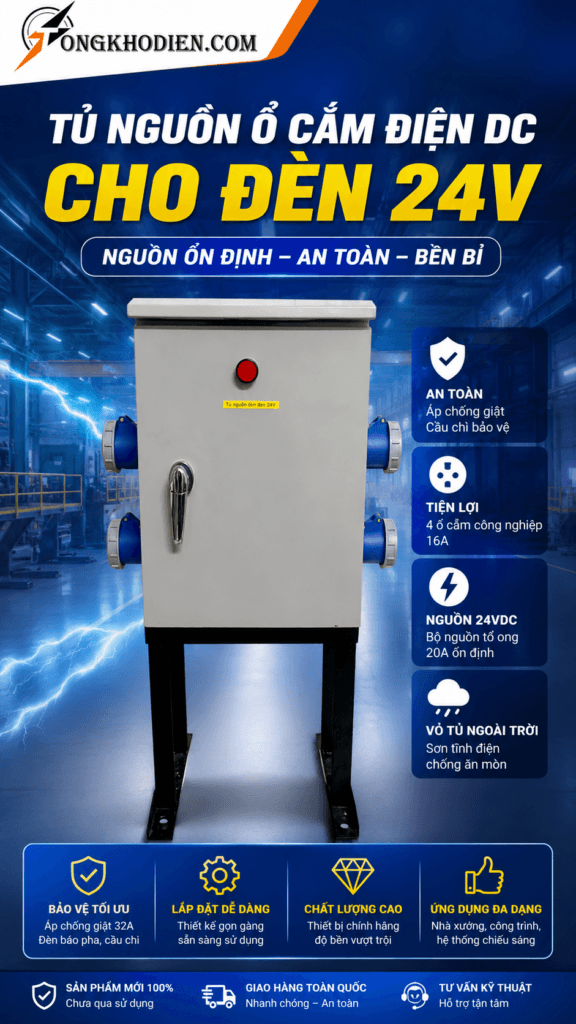 Tủ Nguồn Ổ Cắm Điện DC Cho Đèn 24V