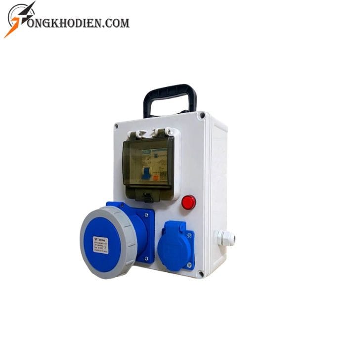 bo-sac-o-tpo-2 Hộp cấp nguồn cố định cho bộ sạc xe điện TV-26A-1HS tích hợp chống giật 32A và ổ cắm IP67 an toàn.