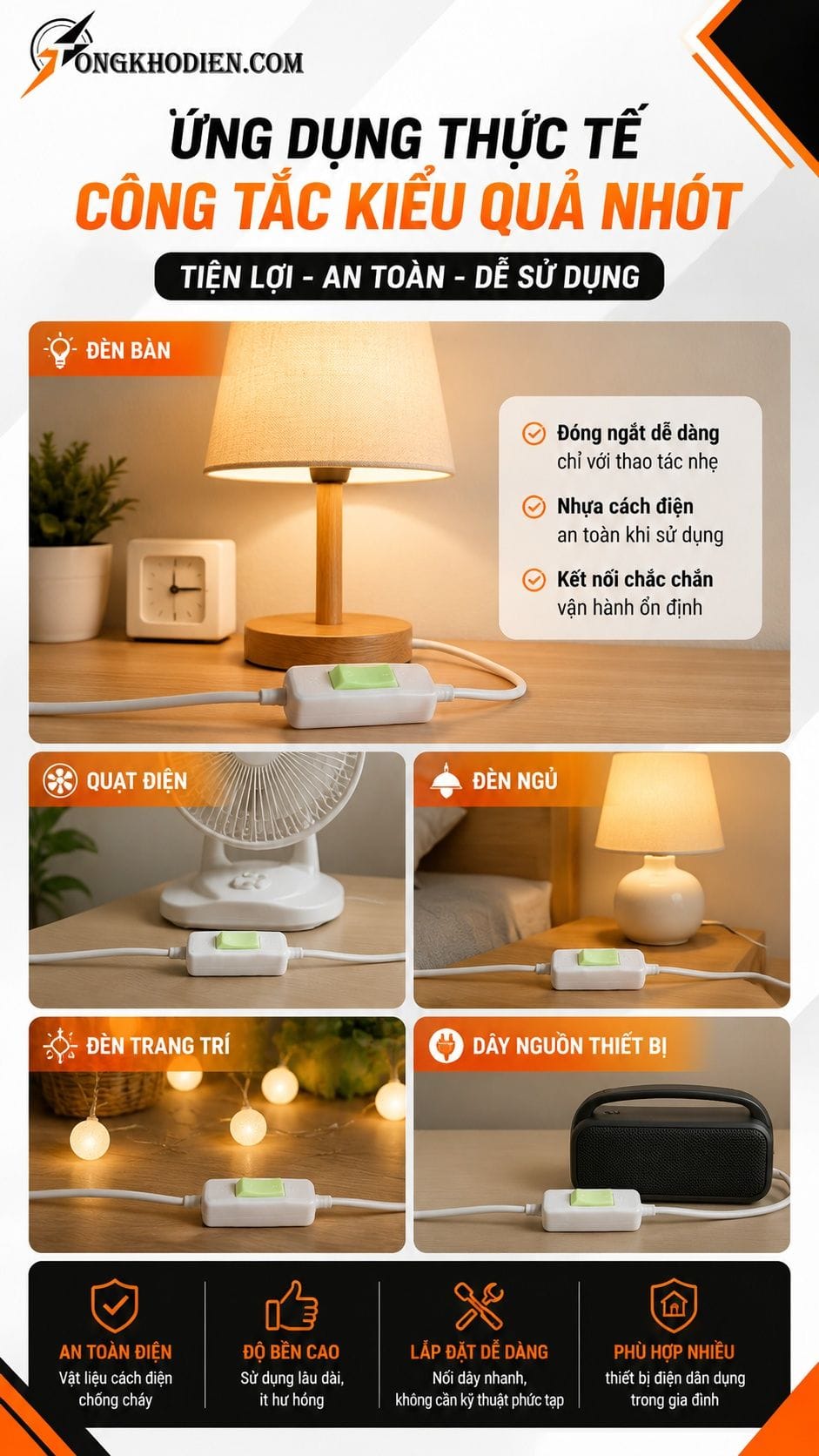 Công Tắc Kiểu Quả Nhót An Toàn Dân Dụng 8 Ứng dụng thực tế công tắc kiểu quả nhót