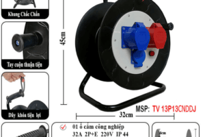 Cuộn Dây Điện Kéo Dài Rulo 3 Ổ Cắm 1 Pha 3 Pha Chịu Tải Cao 3 cuộn dây điện kéo dài rulo 3 ổ cắm 1 pha 3 pha