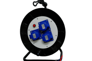 cuộn dây điện rulo 3 ổ cắm công nghiệp 1 pha