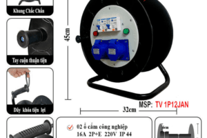 Cuộn Dây Rulo Cuộn Cáp Điện 2 Apt Chống Giật Cao Cấp An Toàn 3 cuộn dây rulo cuộn cáp điện 2 apt chống giật