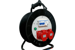 cuộn rulo dây điện 2 ổ cắm công nghiệp 3 pha kèm apt chống giật
