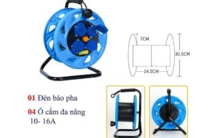 Cuộn Rulo Điện 4 Ổ Cắm 1 Pha Đa Năng 3 Cuộn rulo điện 4 ổ cắm 1 pha đa năng dùng cho công trình và nhà xưởng.