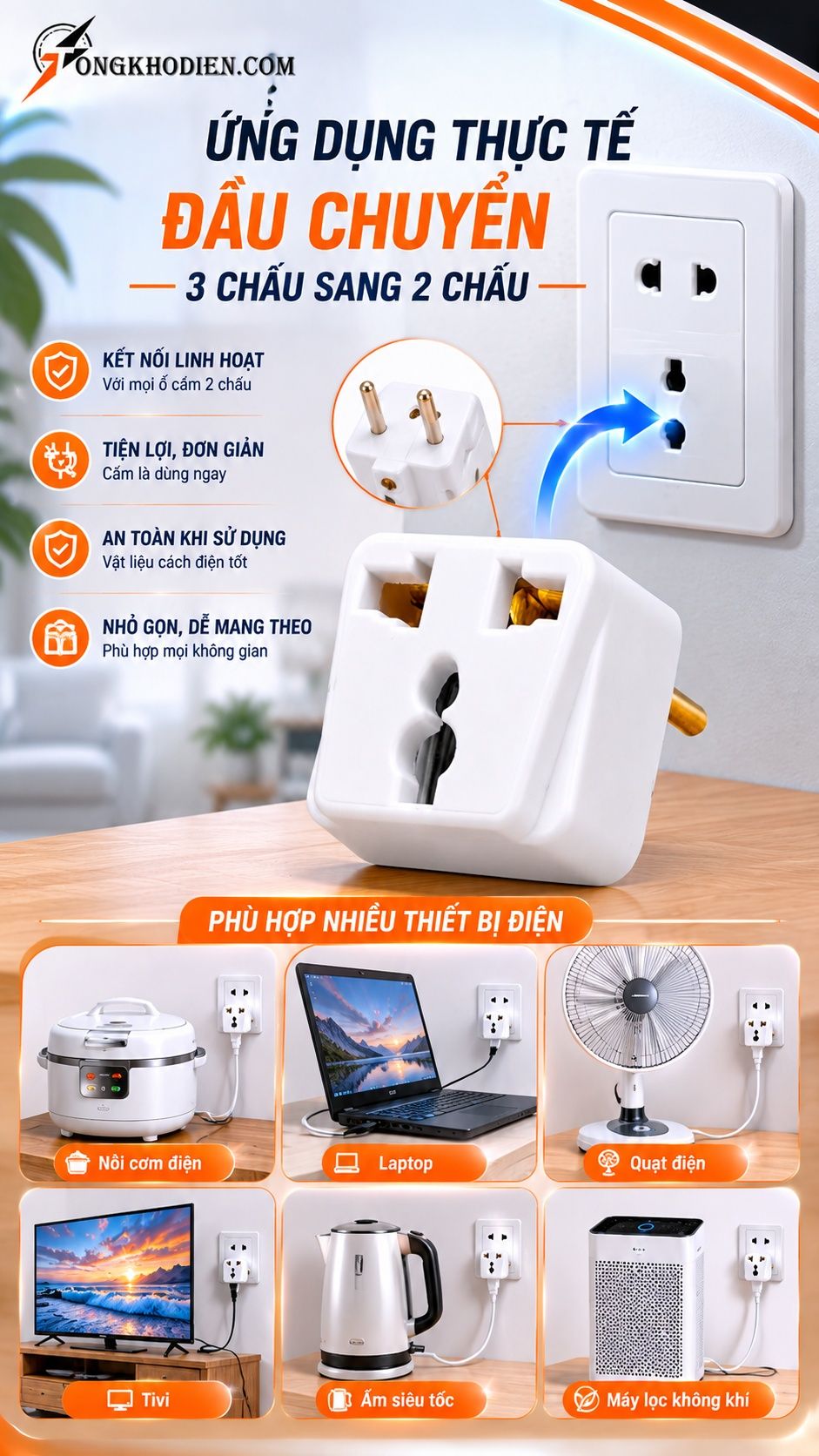 Đầu Chuyển 3 Chấu Sang 2 Chấu Tiện Lợi 8 Ứng dụng thực tế đầu chuyển 3 chấu sang 2 chấu