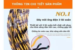 Dây mồi luồn ống điện 3 lõi xoắn 50 mét chống gập tốt, đàn hồi cao, hỗ trợ kéo dây điện công trình.