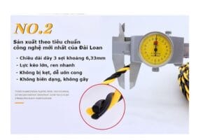 Dây mồi luồn ống điện 3 lõi xoắn 50 mét chống gập tốt, đàn hồi cao, hỗ trợ kéo dây điện công trình.