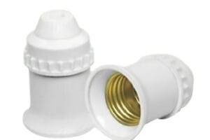 Đuôi đèn treo E27 trắng dùng cho bóng đèn dân dụng và hệ thống chiếu sáng gia đình.