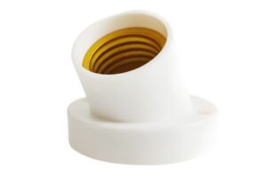 Đuôi đèn vát tường trắng dùng cho hệ thống chiếu sáng dân dụng và lắp đặt gọn gàng.
