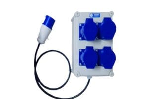 Hộp chia ổ cắm công nghiệp 32A TV 1P34H vỏ IP67 chống nước và bụi cho công trình.