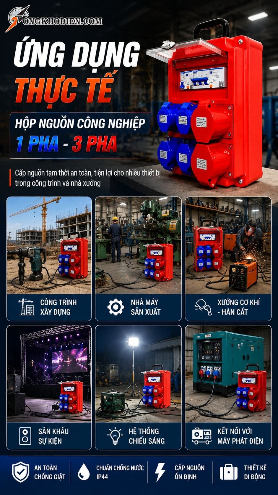 Hộp nguồn công nghiệp 1 pha 3 pha TV 13P626AN 8 Ứng dụng thực tế hộp nguồn TV 13P626AN