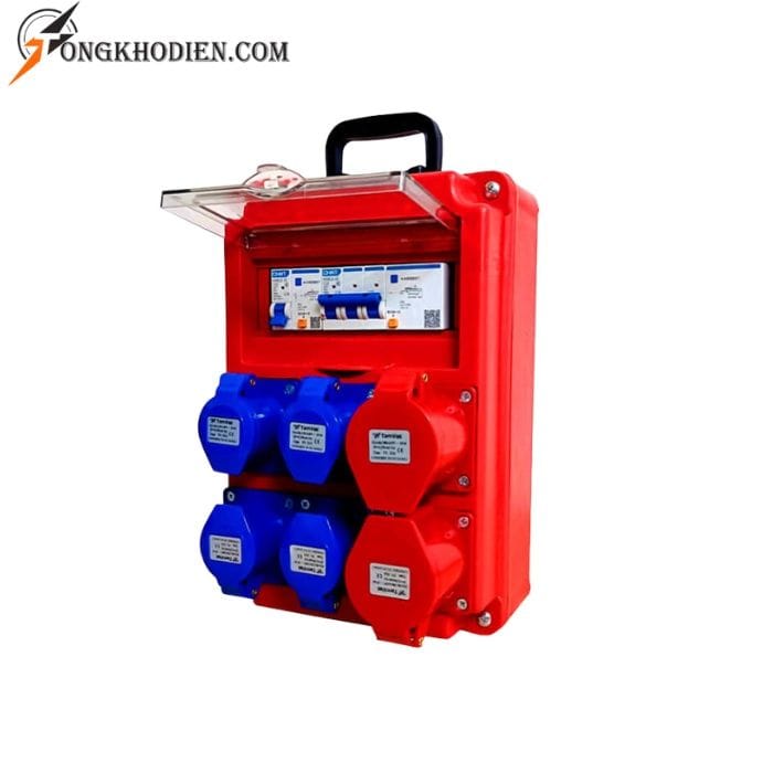 hop-nguon-cong-nghiep-tv13p626an-5 Hộp nguồn công nghiệp 1 pha 3 pha TV 13P626AN tích hợp aptomat chống giật và ổ cắm công nghiệp IP44 an toàn.