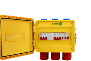 Hộp Nguồn Di Động Công Nghiệp 3 Pha 32A Chống Giật Chịu Tải Cao 4 hộp nguồn điện thi công 6 ổ cắm 16A