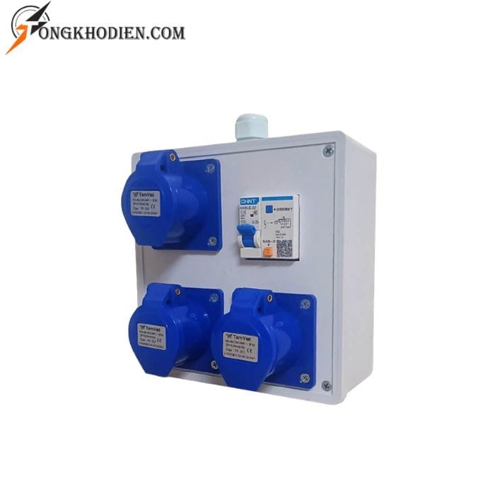 hop-nguon-nhua-1-pha-5 Hộp nguồn nhựa 1 pha tiện dụng giá rẻ TV-316A-1P-NA tích hợp aptomat chống giật và ổ cắm công nghiệp IP44.