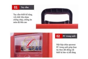 Hộp nguồn thi công 1 pha 3 pha chống giật 4 Hộp nguồn thi công 1 pha 3 pha TV 3P14A tích hợp RCBO chống giật và ổ cắm IP44 an toàn