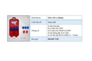 Hộp nguồn thi công 1 pha 3 pha chống giật 3 Hộp nguồn thi công 1 pha 3 pha TV 3P15A tích hợp aptomat chống giật và ổ cắm công nghiệp IP44 an toàn.