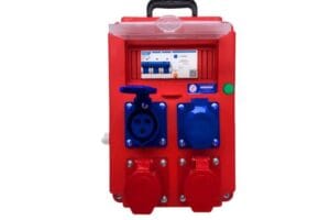 Hộp nguồn thi công 1 pha 3 pha TV 3P14A tích hợp RCBO chống giật và ổ cắm IP44 an toàn