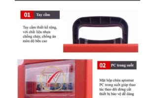 Hộp Ổ Cắm Phích Cắm Đa Năng Xách Tay 32A 3 Hộp ổ cắm phích cắm đa năng xách tay TV 1P34A với RCBO chống giật và 4 ổ cắm công nghiệp 32A IP44.