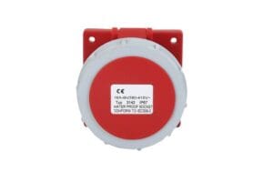 Ổ cắm công nghiệp gắn âm dạng thẳng 16A IP67 3 Ổ cắm công nghiệp gắn âm dạng thẳng 16A 3 pha 4 chấu IP67 chống nước, chuyên dùng cho hệ thống điện công nghiệp 380V an toàn và bền bỉ.