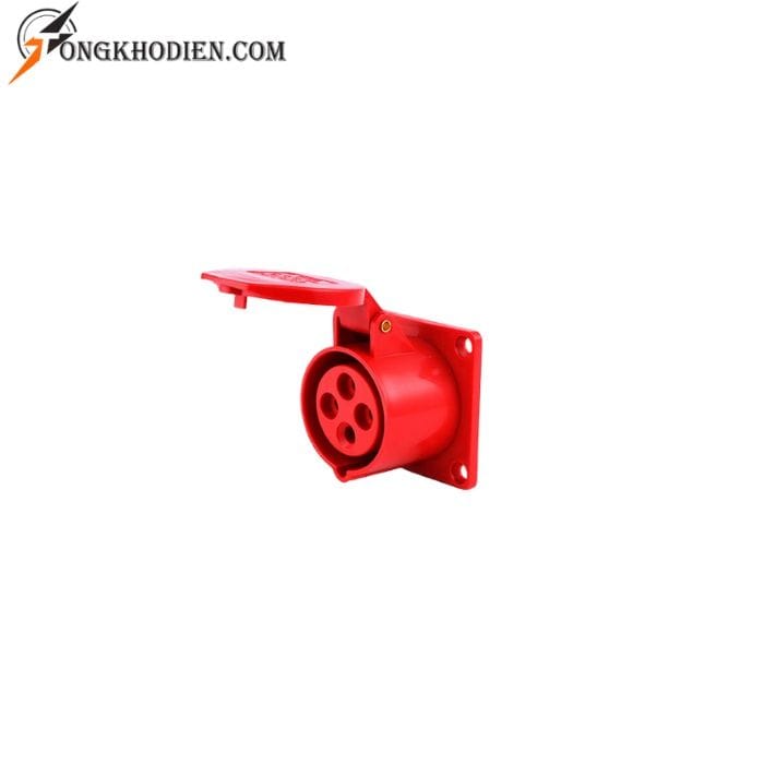 o-cam-cong-nghiep-4-chan-gan-noi-mau-do Ổ cắm công nghiệp âm tường màu đỏ thiết kế bền chắc, chịu tải ổn định và an toàn khi sử dụng trong hệ thống điện công nghiệp. Phù hợp lắp đặt tại nhà xưởng, công trình và khu vực sử dụng điện công suất lớn.