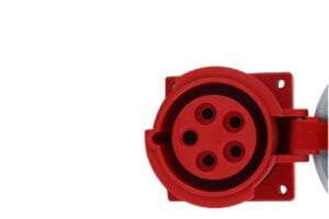 Ổ cắm công nghiệp gắn âm IP67 dạng thẳng 16A 380V 5 chấu chống nước, chống bụi, kết nối điện 3 pha an toàn và ổn định cho nhà máy, tủ điện công nghiệp.