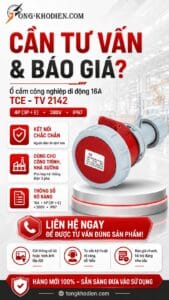 Ổ cắm công nghiệp di động 16A 4 chấu IP67 9 o cam cong nghiep di dong 16a tce tv 2142