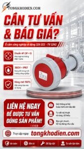 Ổ cắm công nghiệp di động 32A 4 chấu CCE TV 2242 9 Ổ cắm công nghiệp di động 32A CCE TV2242 chống bụi chống nước IP67