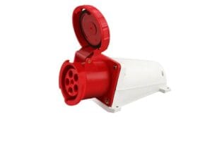 Ổ cắm gắn tủ 63A 5 chấu 380V IP67 TCE chuyên dùng cho hệ thống điện công nghiệp 3 pha, chống nước chống bụi hiệu quả, vận hành ổn định và an toàn.