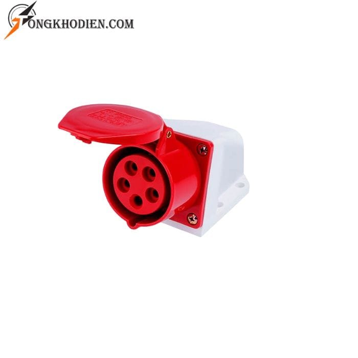 o-cam-gan-tuong-3pha-32A-380V-1 Ổ cắm công nghiệp gắn tủ 32A 5 chấu 380V chống bụi, chống nước IP44, kết nối điện 3 pha an toàn và ổn định cho tủ điện, nhà máy và hệ thống công nghiệp.