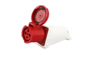 Ổ cắm công nghiệp gắn tường 3 pha 63A 380V IP67 chính hãng TCE chống nước tuyệt đối