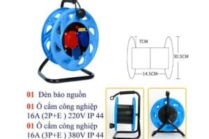 Ổ Cắm Rulo Điện Công Nghiệp 1 Pha 3 Pha 3 Ổ cắm rulo điện công nghiệp 1 pha 3 pha IP44 dùng cho công trình và nhà xưởng.
