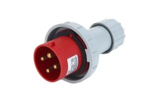Phích cắm công nghiệp TCE 16A 3 pha 4 chấu chuẩn IP67 dùng cho hệ thống điện 380V công nghiệp.