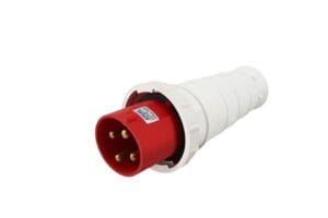 Phích cắm công nghiệp 63A IP67 TCE dùng cho hệ thống điện 3 pha công suất lớn ngoài trời.