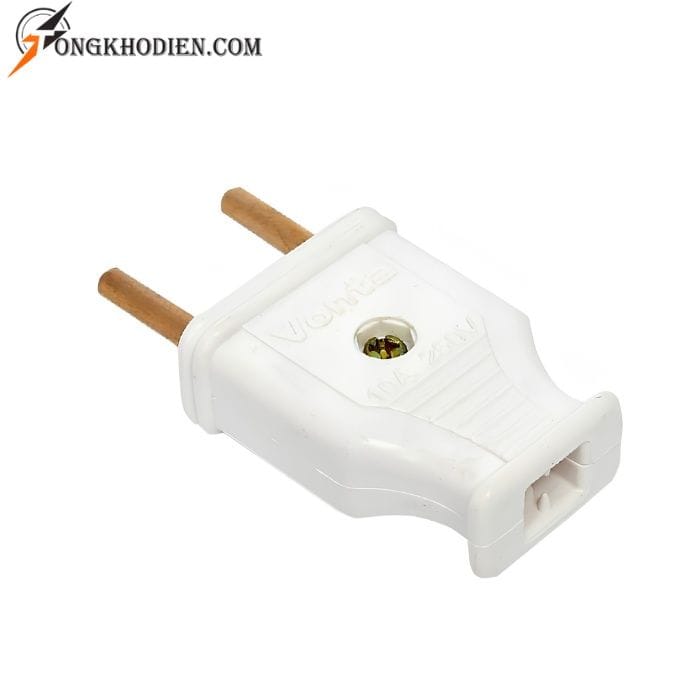 phich-cam-duoi-ca-trang-6 Phích cắm đuôi cá trắng chất liệu ABS chịu nhiệt cao, chân đồng chắc chắn, an toàn khi sử dụng điện dân dụng.