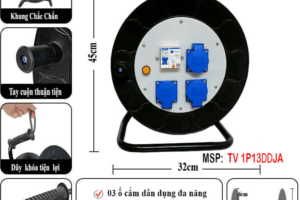 Rulo Cuộn Dây Điện 3 Ổ Cắm Kèm Apt Chống Giật An Toàn Chịu Tải Tốt 3 rulo cuộn dây điện 3 ổ cắm kèm apt chống giật