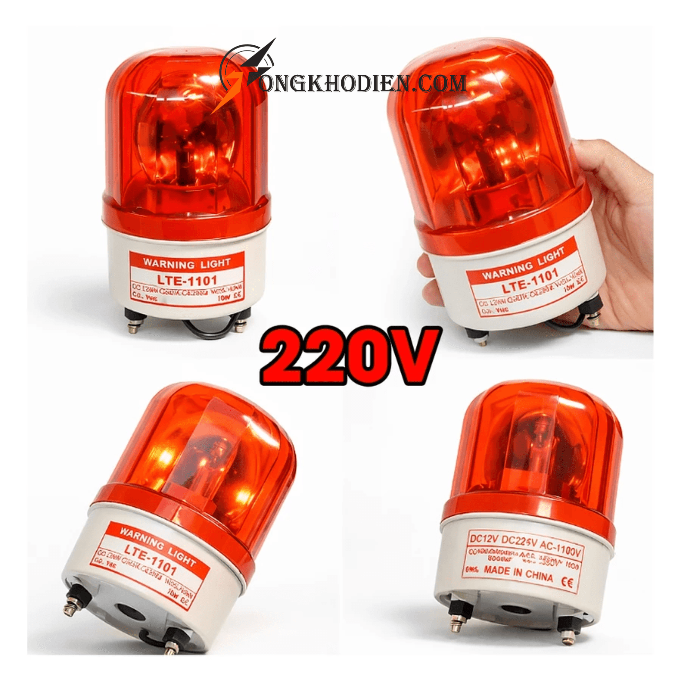 đèn xoay báo hiệu không còi 220V đèn xoay báo hiệu không còi 220V