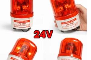 Đèn Xoay Báo Hiệu Không Còi 24V Chính Hãng, Độ Sáng Cao 3 Đèn Xoay Báo Hiệu Có Còi 24V