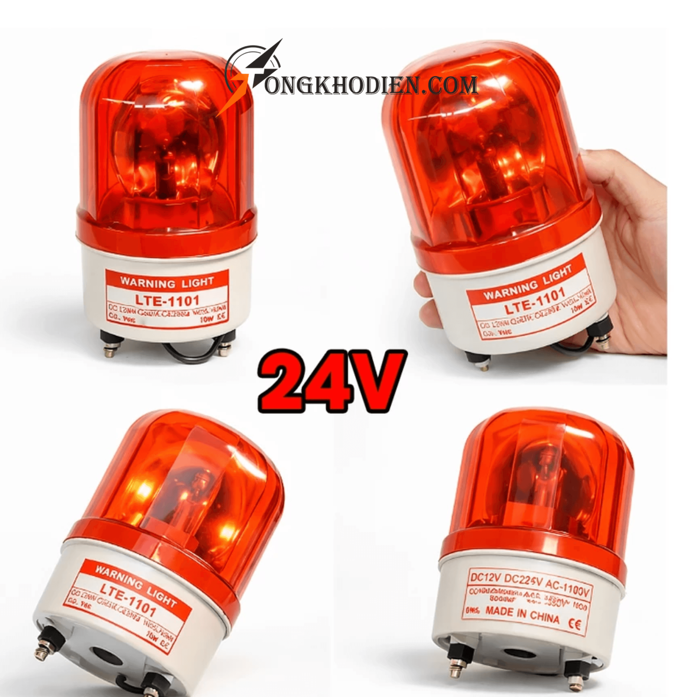 Đèn Xoay Báo Hiệu Có Còi 24V Đèn Xoay Báo Hiệu Có Còi 24V