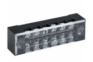 Cầu đấu điện 6 cực thiết kế chắc chắn, hỗ trợ đấu nối dây điện an toàn và ổn định trong tủ điện.