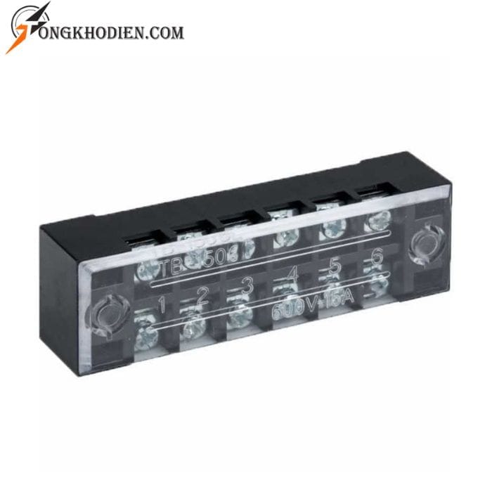 cau-dau-dien-6-cuc-04 Cầu đấu điện 6 cực thiết kế chắc chắn, hỗ trợ đấu nối dây điện an toàn và ổn định trong tủ điện.