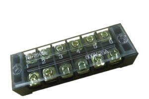 Cầu đấu điện 6 cực 25A đấu nối chắc chắn, cách điện an toàn và dễ lắp đặt trong tủ điện.