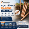 Cọc tiếp địa mạ đồng D16 2,4m lõi thép mạ đồng